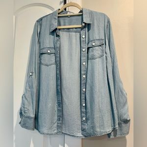 Crown and Ivy Blue Jean Shirt